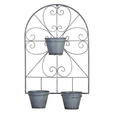 23'' Scrollwork Trellis with Flower Pots