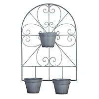 23'' Scrollwork Trellis with Flower Pots