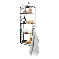 Hello Honey® 32" Metal & Wood Shelf With Hooks