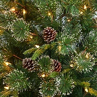 4ft. Pre-Lit Snowed Tipped Clermont Mixed Pine Artificial Christmas Tree, Clear Lights