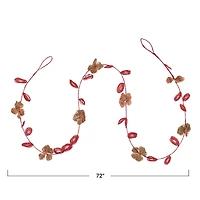 Hello Honey® 6ft. Pink Glass Bead Wired Leaves & Flowers Garland