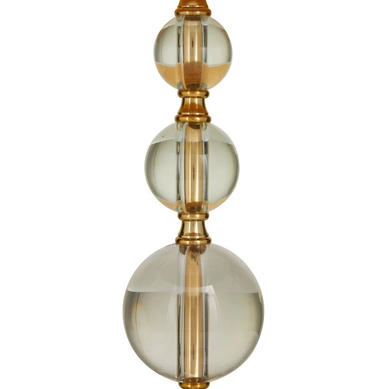 CosmoLiving by Cosmopolitan Gold Crystal Orbs Style Base Table Lamp with Drum Shade 15" x 15" x 27"