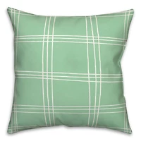 Mint Grid Throw Pillow