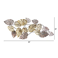 5.5ft. x 2ft. Scattered Metal Leaves Wall Art Decor