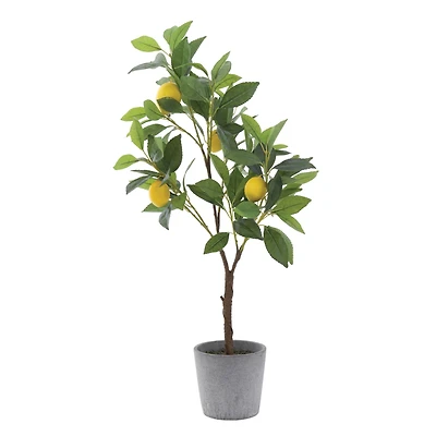 Hello Honey® 2ft. Faux Lemon Tree in Cement Pot
