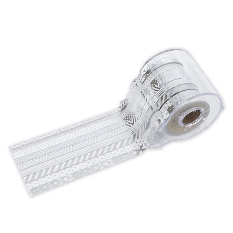 12 Pack: Silver Foil Crafting Washi Tape & Dispenser Set by Recollections™