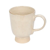 Hello Honey® 4.75" Cream Speckled Glaze Stoneware Footed Mug, 4ct.