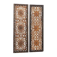 Set of 2 Brown Wood Traditional Wall Decor, 48" x 16"