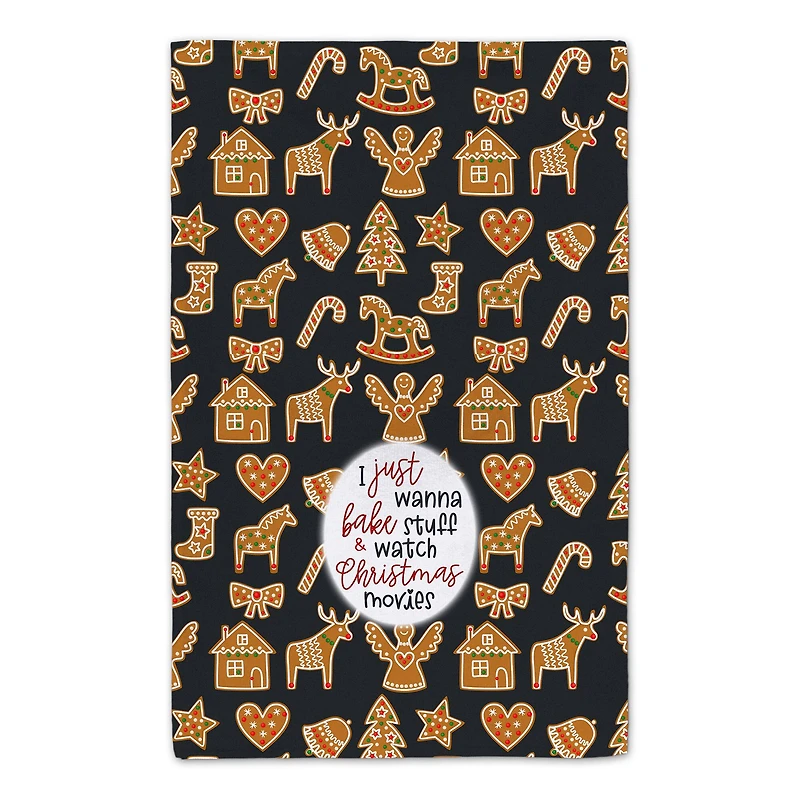 Xmas Movies And Baking Cookie Tea Towels - Set of 2