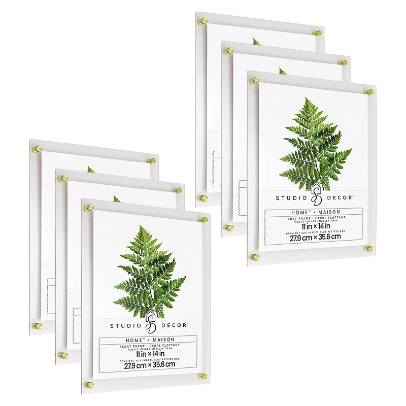 6 Pack: Home™ 11" x 14" Clear Float Frame by Studio Décor®