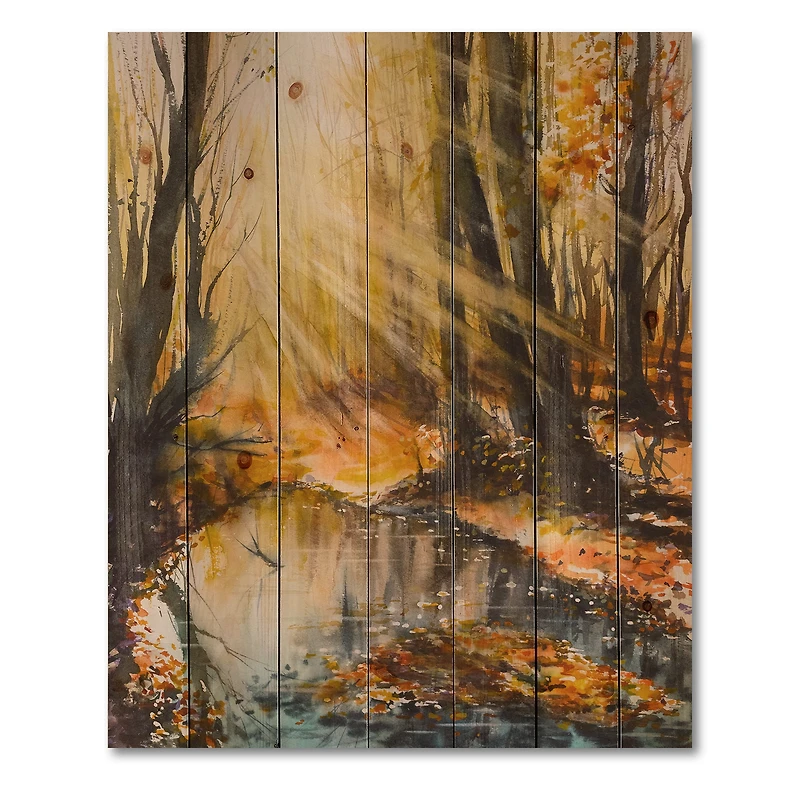 Designart - Bright Sunshine Through The Forest Trees III