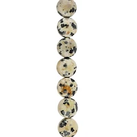 Faceted Dalmatian Jasper Coin, 8mm by Bead Landing™