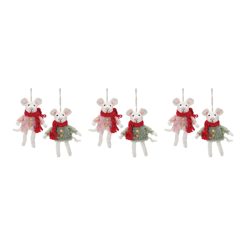 Winter Mouse Ornament Set