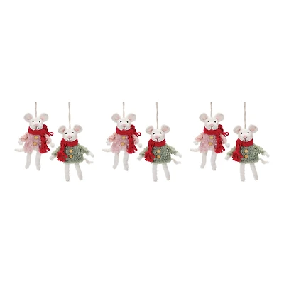 Winter Mouse Ornament Set