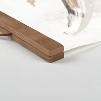 Soft Boho Floral Skull Teak Hanging Canvas