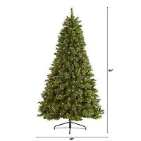 7.5ft. Pre-Lit Golden Tip Washington Pine & Pinecones Artificial Christmas Tree with Clear Lights