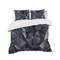 Designart 'Geometric Triangular Shades of Black' Modern & Contemporary Bedding Set - Duvet Cover & Shams