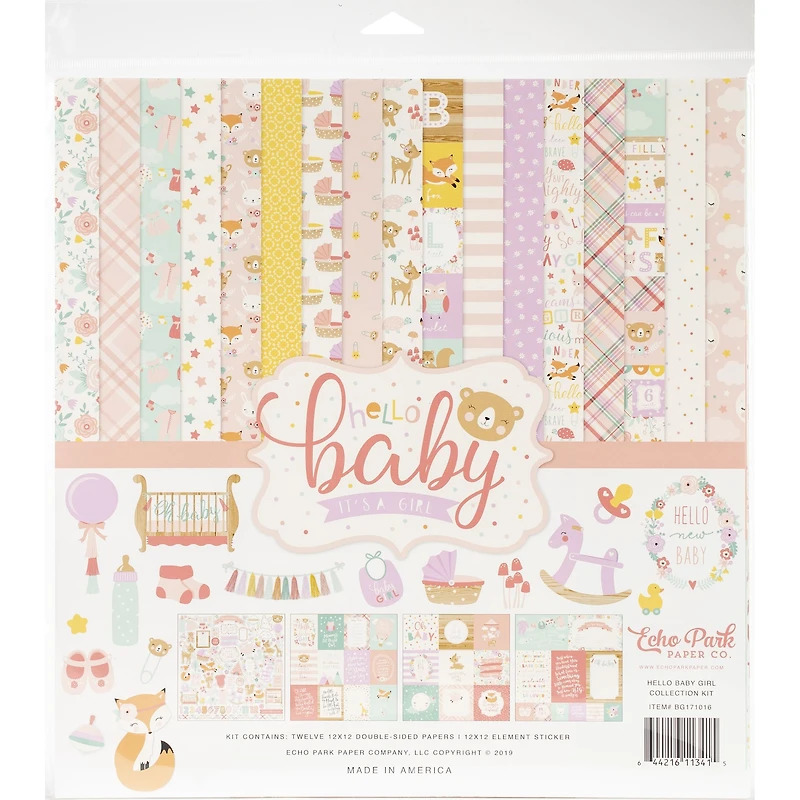 Echo Park™ Hello Baby Girl Collection Kit, 12" x 12"