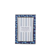 Flora Bunda 4" x 6" Blue Floral Aluminum Picture Frame