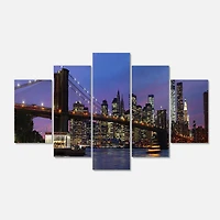 Designart - Brooklyn Bridge and Manhattan at sunset