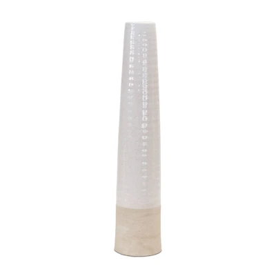 23.5" White Stoneware Floor Vase