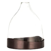 Hello Honey® 10" Clear & Black Metal Sophisticated Glass Cloche with Metal Tray