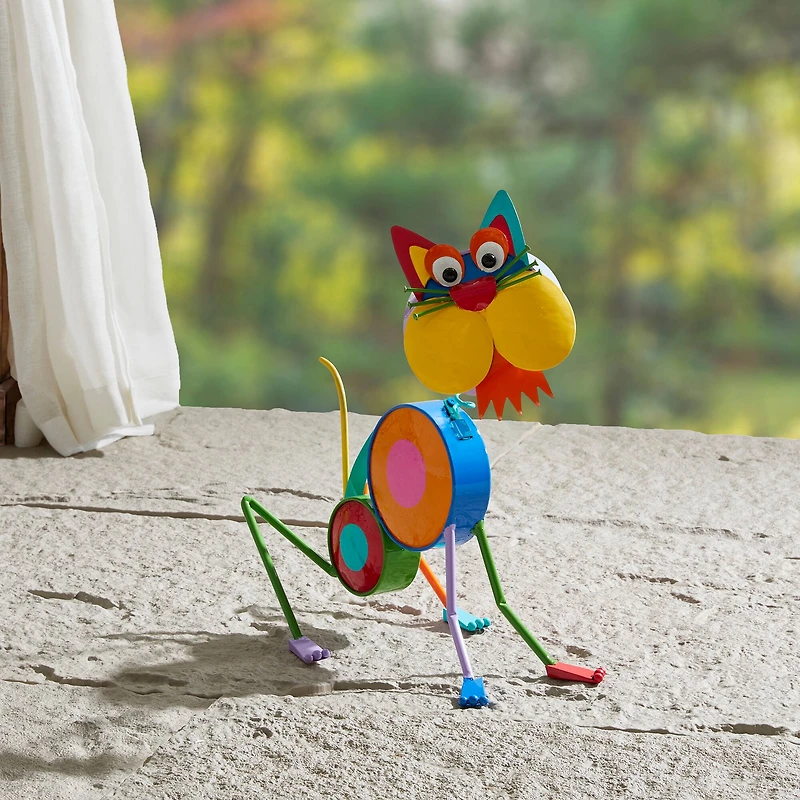 Glitzhome® 16.5" Metal Novelty Cat Garden Statue