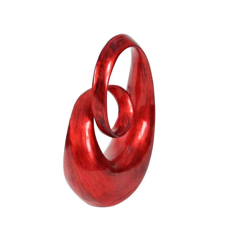 24" Red Swirl Contemporary Sculpture