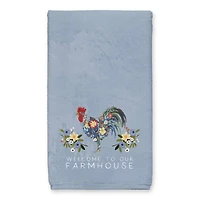 Floral Rooster Collage Blue 16" x 25" Towel Set