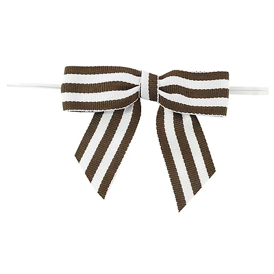 JAM Paper 7/8" Grosgrain Stripes Twist Tie Bows