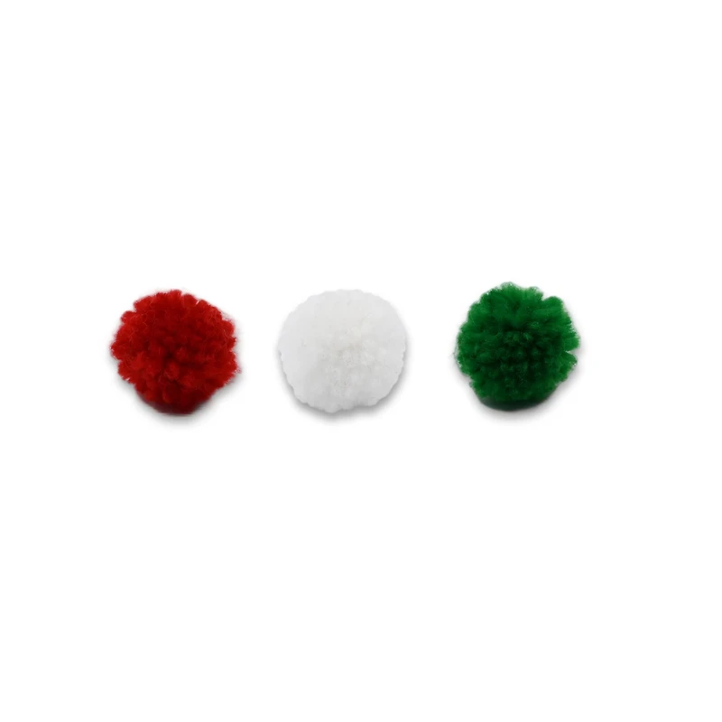 Red, White & Green Yarn Poms by Creatology™