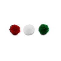 Red, White & Green Yarn Poms by Creatology™