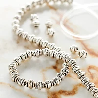 Silver Plated Smooth Rondelle Beads, 4mm by Bead Landing™
