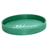 Elegant Designs™ 13.8" Round Believe Serving Tray with Handles