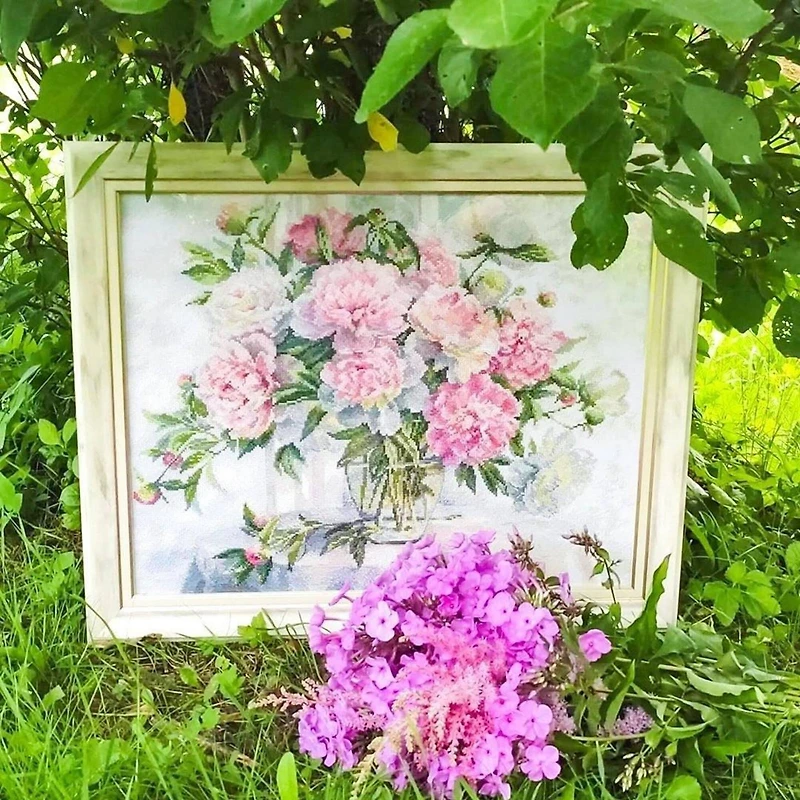 Alisa Peonies By The Window Cross Stitch Kit