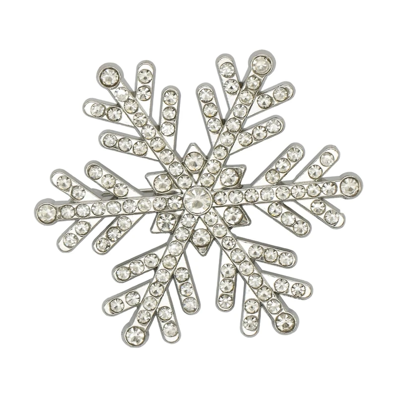 Silver Gem Snowflake Brooch by Celebrate It™