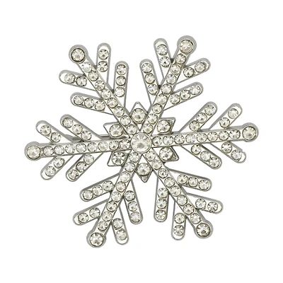 Silver Gem Snowflake Brooch by Celebrate It™