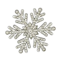 Silver Gem Snowflake Brooch by Celebrate It™