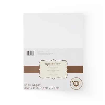 White Gold 8.5" x 11" Shimmer Cardstock Paper by Recollections™, 100 Sheets