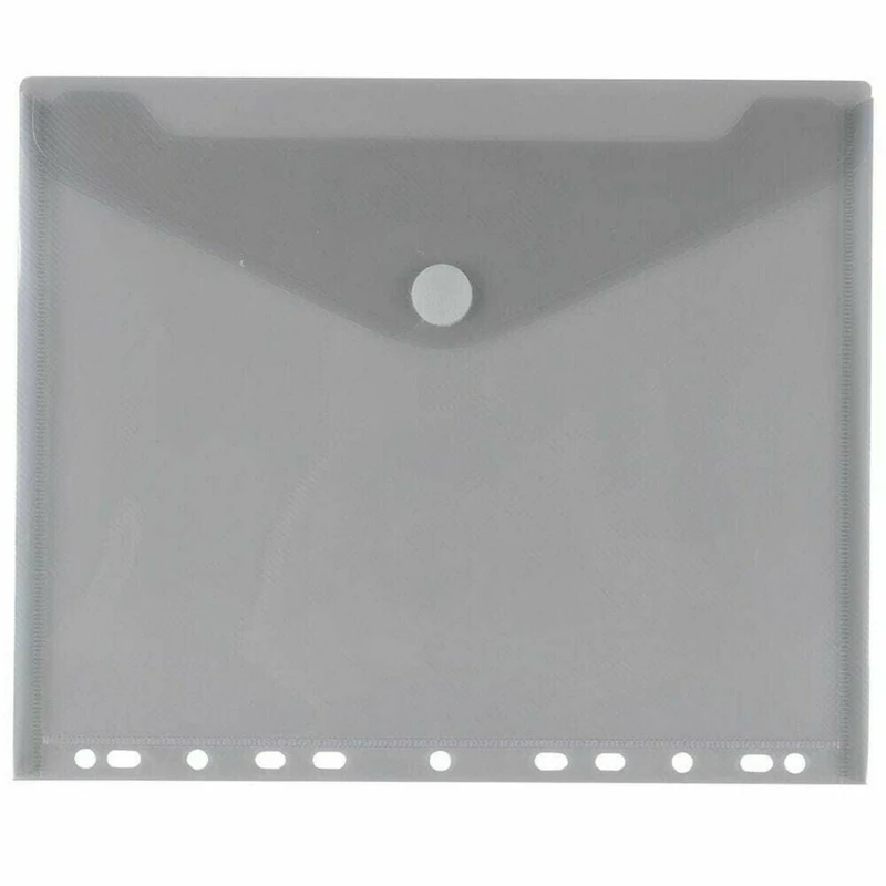 JAM Paper 9.75" x 13" Smokey Gray Plastic Hook & Loop Letter Booklet Envelopes, 12ct.