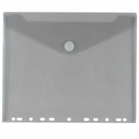 JAM Paper 9.75" x 13" Smokey Gray Plastic Hook & Loop Letter Booklet Envelopes, 12ct.