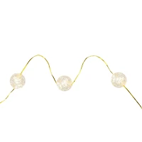 27ct. Warm White LED Clear Cracked Ball String Lights on Gold Wire by Ashland®