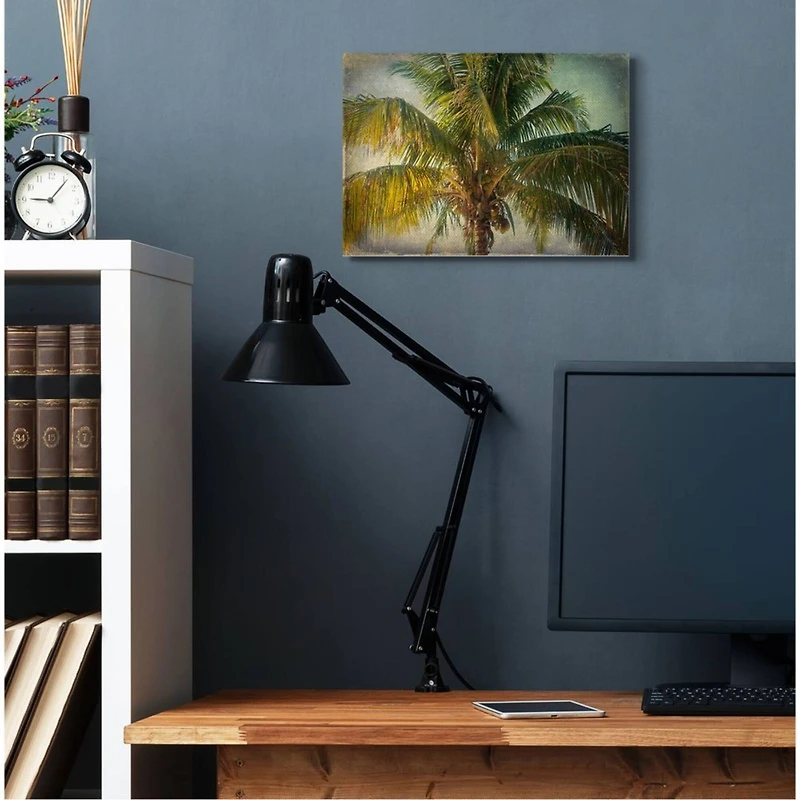 Stupell Industries Distressed Tropical Summer Palm Tree Canvas Wall Art