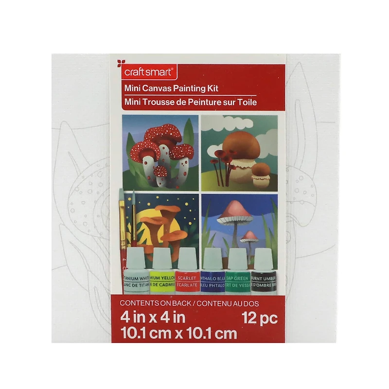 4" x 4" Mushrooms Canvas Painting Kit by Craft Smith®