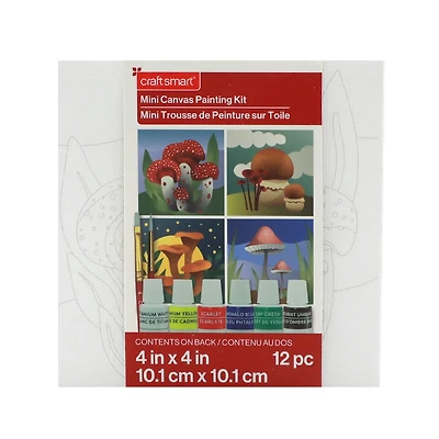 4" x 4" Mushrooms Canvas Painting Kit by Craft Smith®