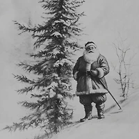 12" x 16" Black & White Santa Sketch with Tree Wall Décor by Ashland®