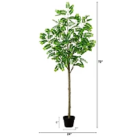 6ft. Potted Green Artificial Greco Citrus Tree with Real Touch Leaves