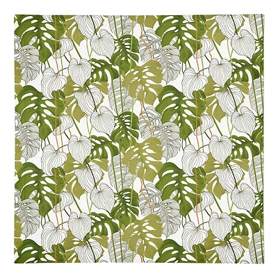 Yellow Green Monstera 10" x 10" Cotton Twill Napkin