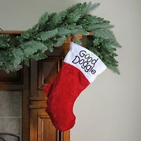 19" Embroidered "Good Doggie" Christmas Stocking