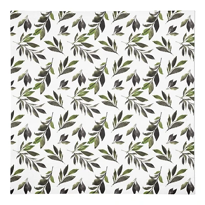 Watercolor Leaves Pattern 10" x 10" Cotton Twill Napkin